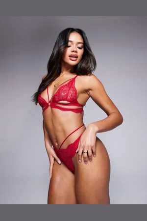 ASOS Scarlett lace strappy cut out triangle bra in