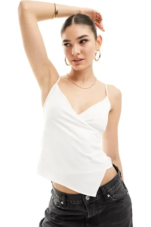Pull&Bear Strappy wrap cami top in