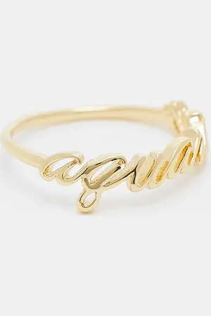 ASOS 14k plated ring with Aquarius zodiac with gift bag
