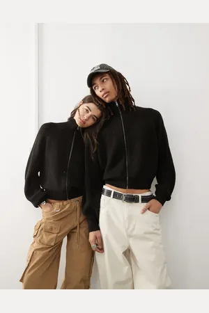 COLLUSION Unisex zip through cardigan in