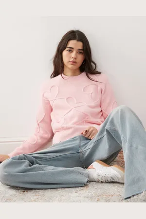 Miss Selfridge Heart stitch knitted jumper