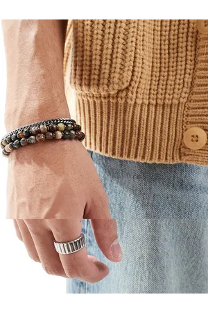 ASOS 3 pack bracelet set in bead and chain mix