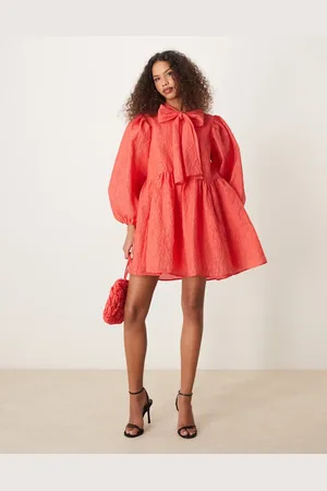 Sister Jane Oversized bow mini dress in red