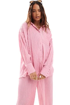The Frolic Exclusive button through textured beach shirt co-ord in