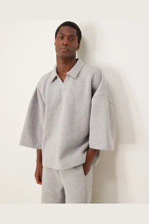 ASOS Co-ord extreme oversized polo short sleeve sweatshirt in marl