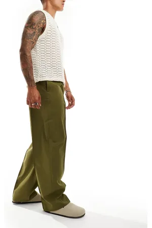 ASOS Pull on smart wide leg trousers in