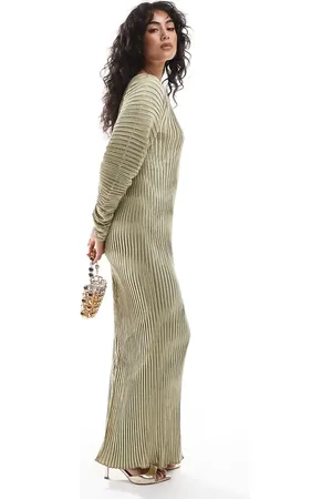 ASOS Pleated maxi dress with cocoon sleeve in
