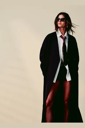 ASOS Collarless nipped waisted wool coat in