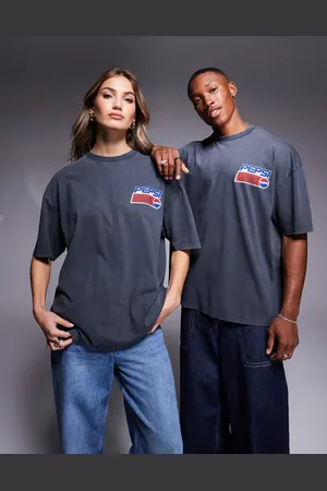 ASOS Unisex oversized license t-shirt with Pepsi logo prints in washed