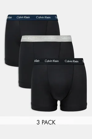 Calvin Klein Cotton Stretch 3 pack boxer briefs in with navy/grey/ waistbands