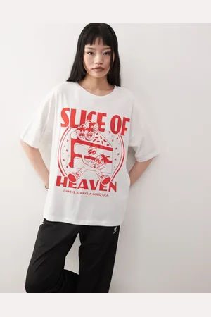 Noisy May Oversize tee with cake print in