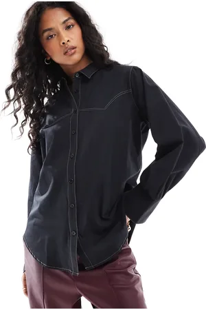 ASOS Oversized western shirt with contrast stitching in