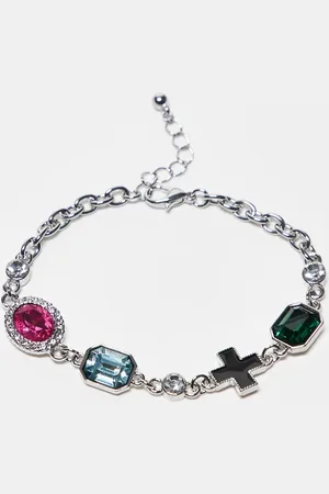 Reclaimed Unisex bracelet with colourful stones in