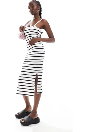 Daisy Street Chunky strap midaxi stripe with split