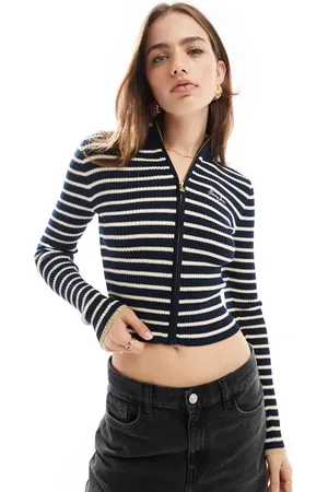 Tommy Hilfiger Metallic stripe zip cardigan in