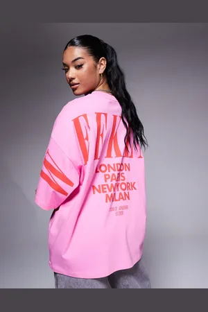 ASOS Weekend Collective Icon oversized t-shirt with stacked back logo in and red