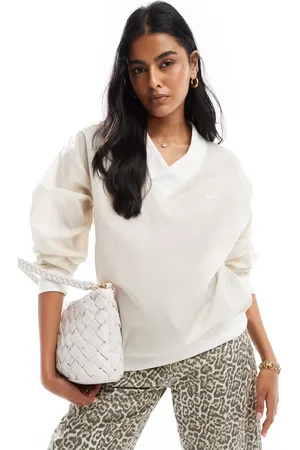 Nike Windrunner woven long sleeve crew neck top in orewood