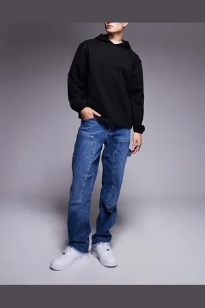 Sixth June Carpenter wide leg jean in dark denim