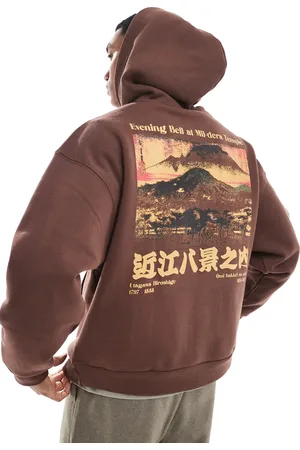 Pull&Bear Mountain back printed hoodie in