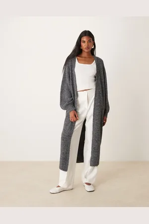 Miss Selfridge Maxi cardigan in charcoal