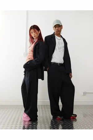 COLLUSION Unisex suit trouser co-ord in navy