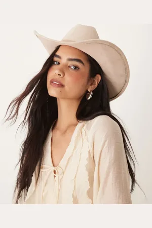 My Accessories Suedette cowboy hat in dark beige