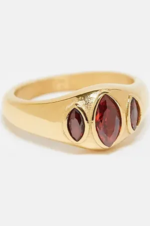 Neck On The Line Plated ruby stone ring
