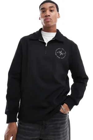 River Island Quarter zip collared sweatshirt in