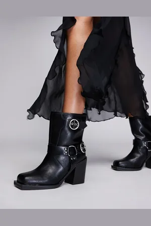 Public Desire Freak heeled ankle biker boot in