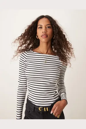Pimkie Boat neck long sleeve top in stripe