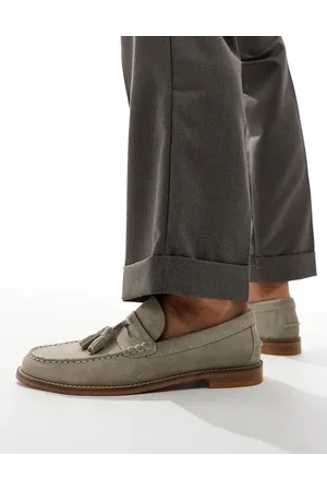 ASOS Loafer in stone suede with tassel and natural sole