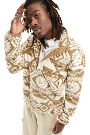 Columbia Helvetia half snap fleece in beige geo print