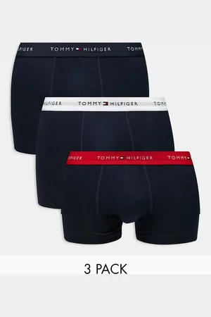 Tommy Hilfiger Signature Essential 3 pack trunk with coloured waistband in