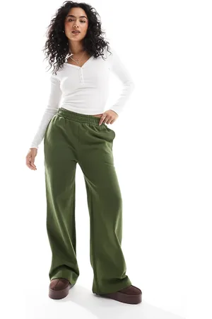 Miss Selfridge Wide leg joggers in khaki
