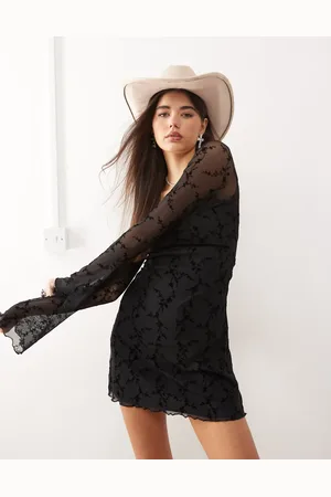 Motel Luth flocked mini dress in