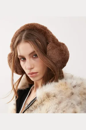 COLLUSION Faux fur earmuffs in dark