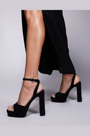 ASOS Naples platform barely there block heeled sandals in suedette