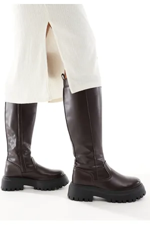 ASOS Corey chunky flat knee boots in