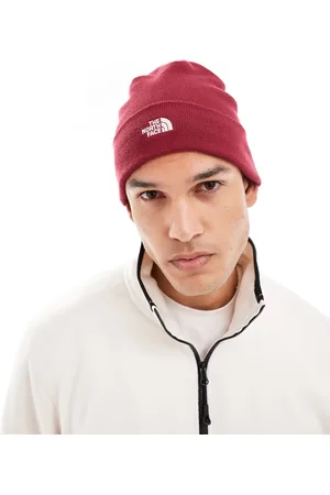 The North Face Norm logo beanie in burgundy