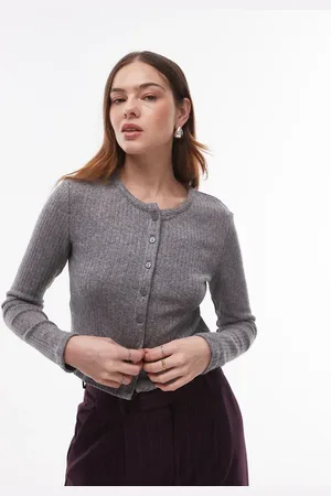 MANGO Crew neck cardigan in