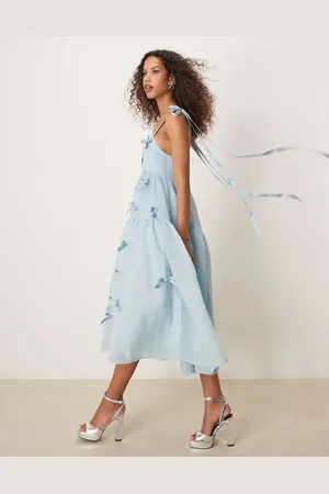 Sister Jane Bow embellished midi dress in light