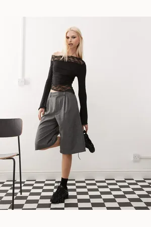 COLLUSION Spliced slinky lace long sleeve top in