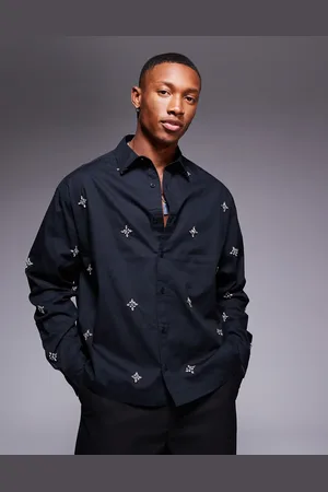 ASOS Boxy oversized shirt with embellishment in