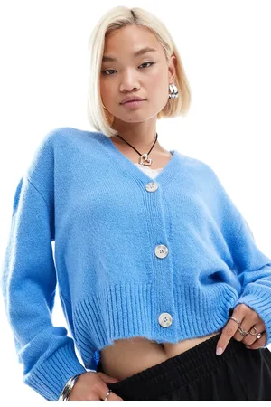 COLLUSION Oversized fluffy knit cardigan in pale