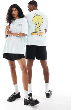 ASOS Unisex oversized t-shirt with Lonney Tunes Tweetie bird Print in baby