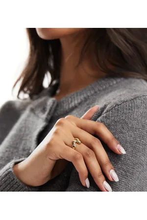 Pieces® 18ct plated gift boxed molten ring in