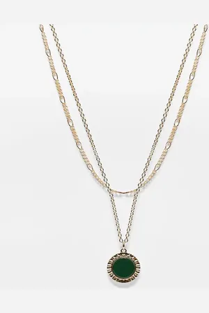 Reclaimed Unisex 2 row with green stone in