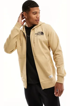 The North Face Heritage Berkeley California zip up fleece hoodie in stone