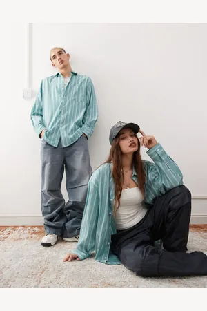 COLLUSION Unisex oversized shirt in stripe
