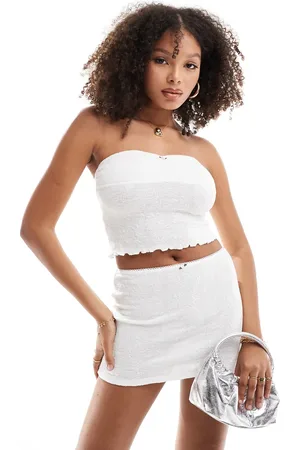 Pull&Bear Lace mini skirt co-ord in